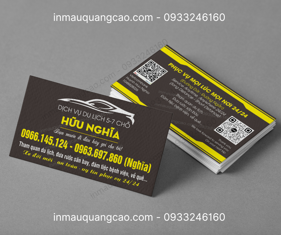 Mẫu card visit xe dịch vụ - in card visit Bình dương TPHCM